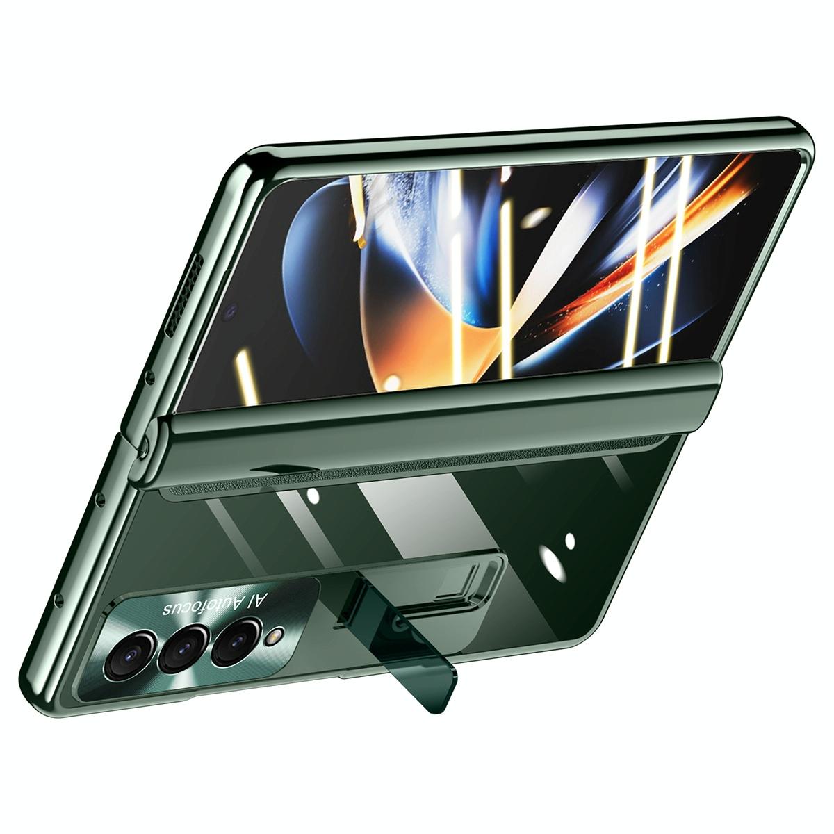 For Samsung Galaxy Z Fold4 5G Samsung Fold 4 Full Body Hinge Case - Electroplated - Green 4