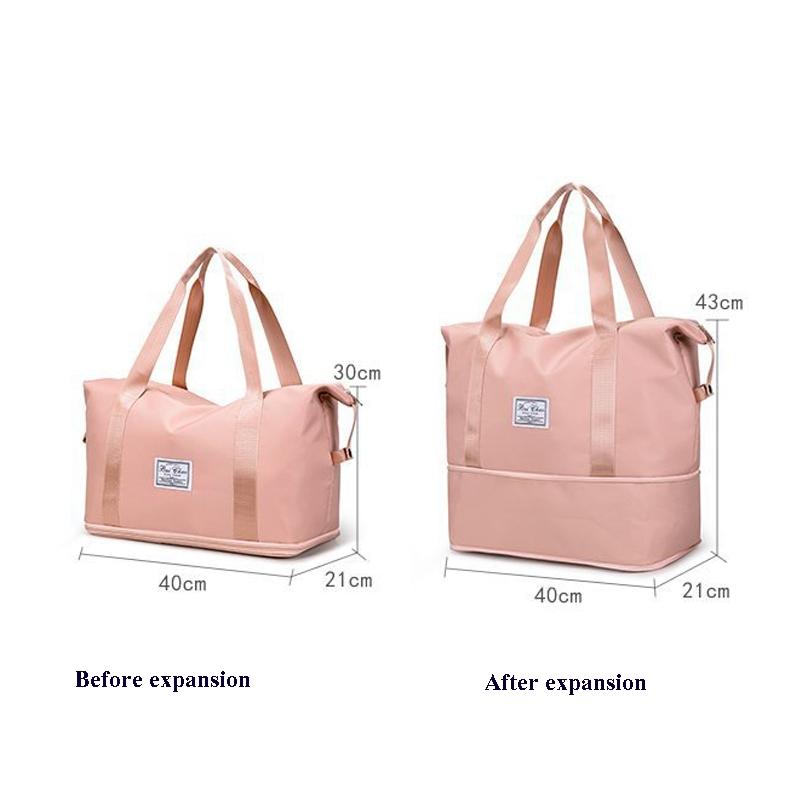 Sports Gym Duffel Bag with Wet / Dry Separation - Large Capacity - Pink 4