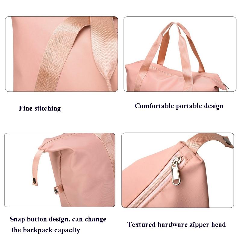 Sports Gym Duffel Bag with Wet / Dry Separation - Large Capacity - Pink 5