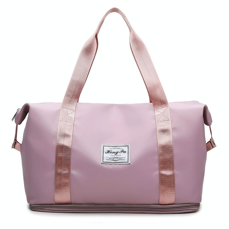 Sports Gym Duffel Bag with Wet / Dry Separation - Large Capacity - Pink 11
