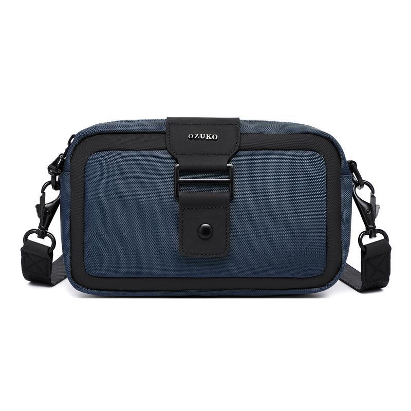 Waterproof Mini Crossbody Bag For Men Oxford Cloth Design - Blue