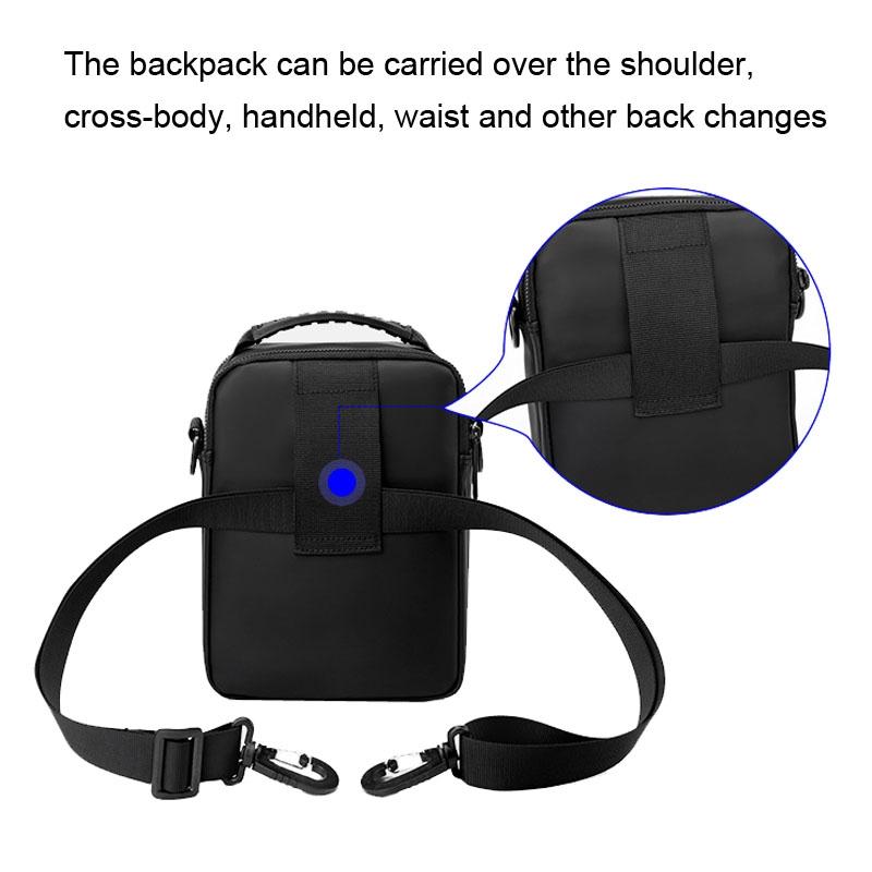 Men Messenger Bag - Wear As Belt Shoulder Or Handheld Bag - Dark Blue 8