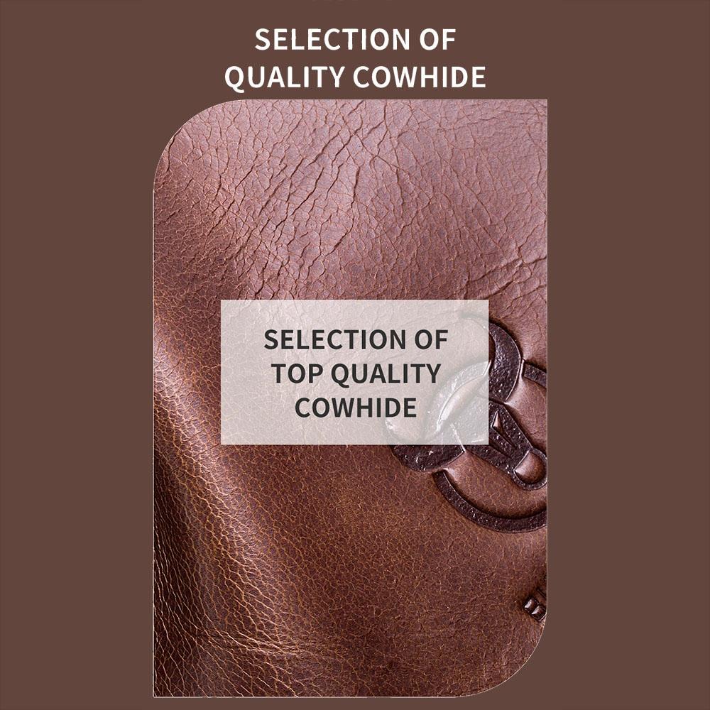 Large Capacity Retro Cowhide Crossbody Bag - Coffee 8