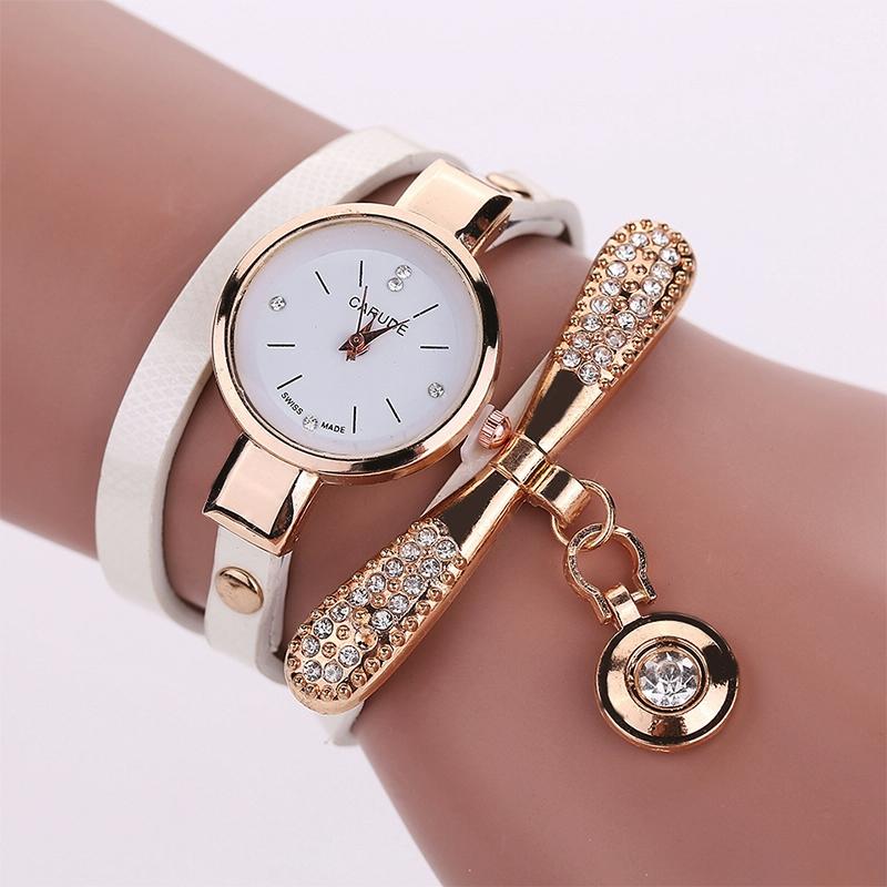 Stylish Leather Band Watch for Women - Casual Design - Blue 6