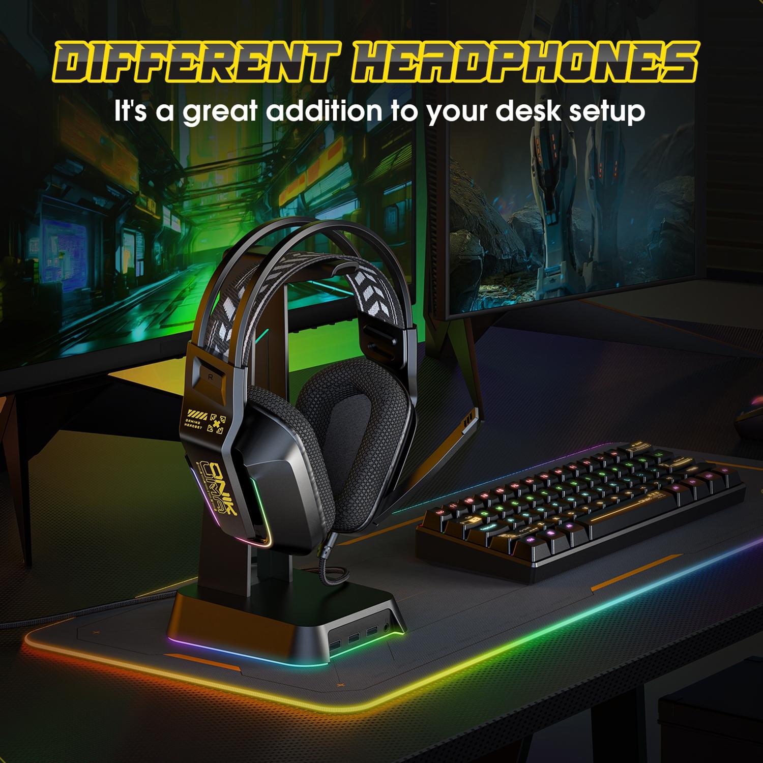Rgb Gaming Headset With Microphone 2.2M Length - Pink 7