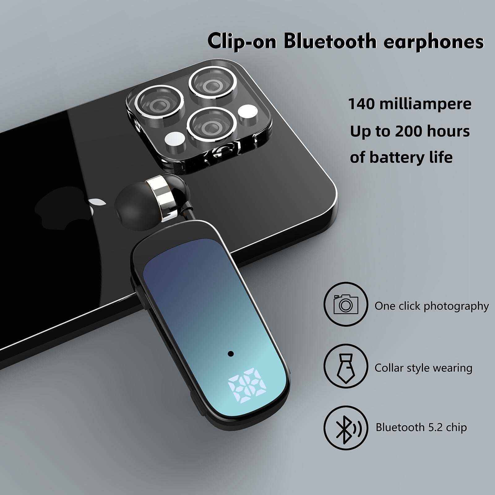 K65 Wireless Business Earbuds - Retractable Cable - Blue 5