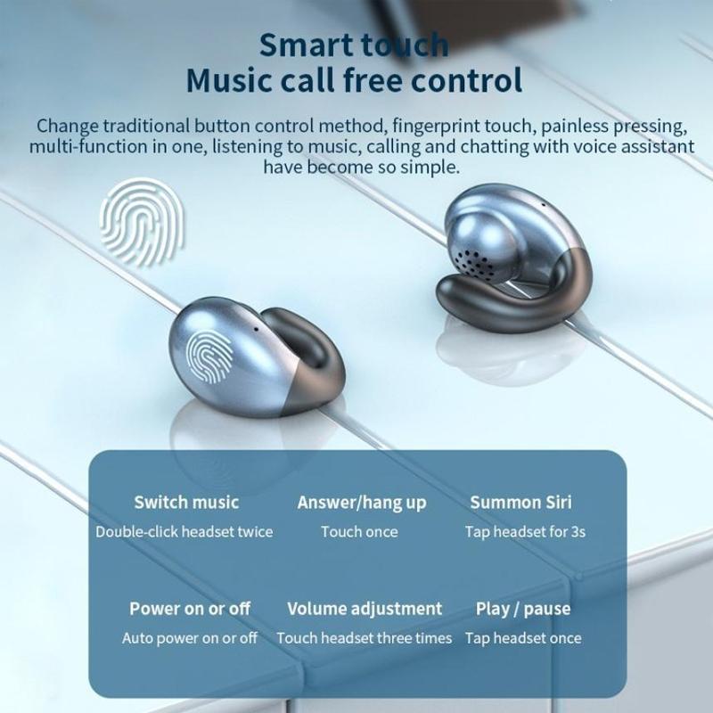 Wireless Bone Conduction Earphones with Noise Reduction - White 9