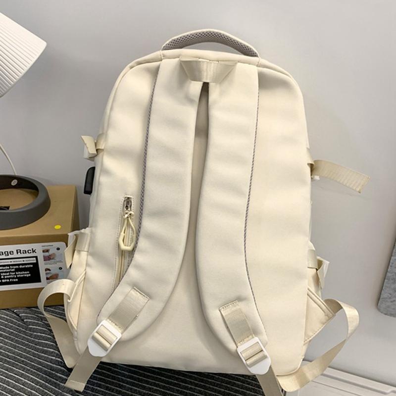 Lightweight Student Backpack For Men & Women - White 5