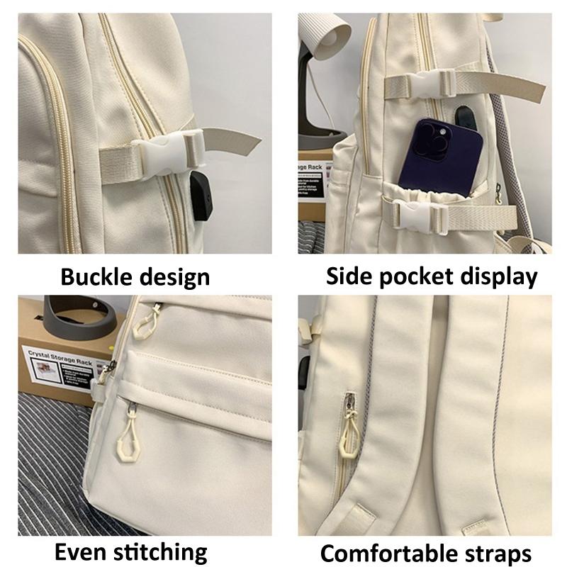 Lightweight Student Backpack For Men & Women - White 8