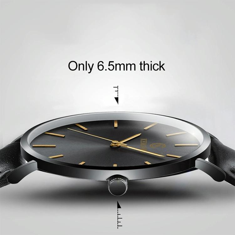 Men Waterproof Steel Mesh Quartz Watch - Ultra-thin - Ultra-Thin Rose Gold Shell Black Dial Black Band 3