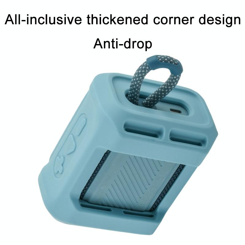 Portable Silicone Speaker Cover with Strap for Jbl Go3 - Pink Blue 3