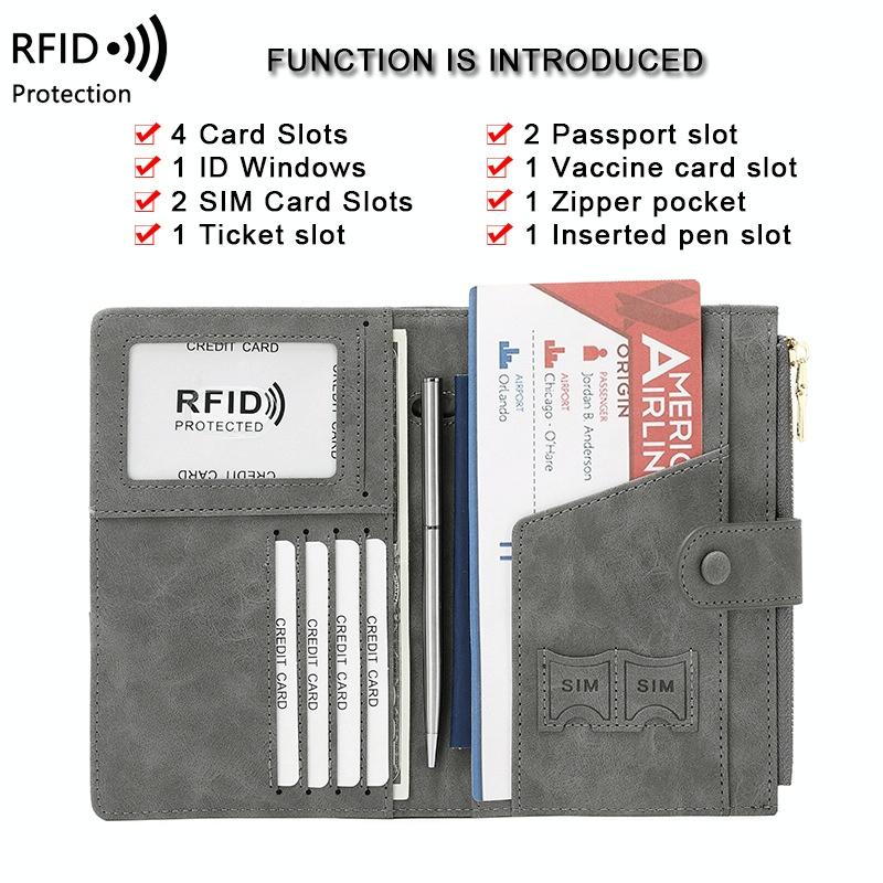 Rfid-protected Multi-card Travel Document Pouch - Grey 6