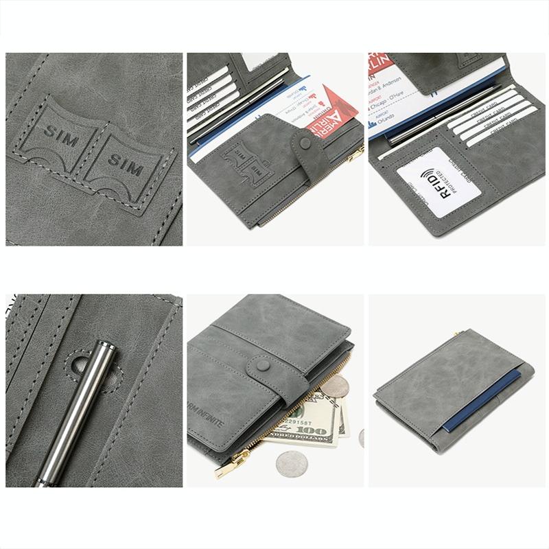 Rfid-protected Multi-card Travel Document Pouch - Grey 7