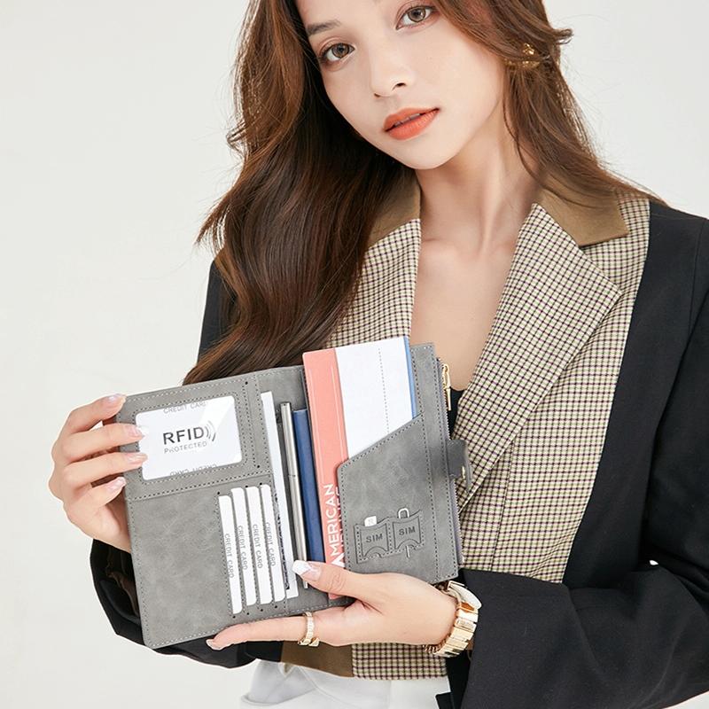 Rfid-protected Multi-card Travel Document Pouch - Grey 11