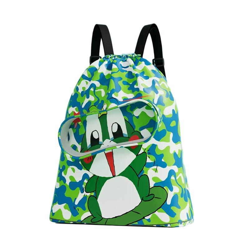 Kids' Swim Bag Cute Cartoon Beach Backpack Waterproof Dry / Wet Large 2 Layer - Green - Large 2 Layer 13