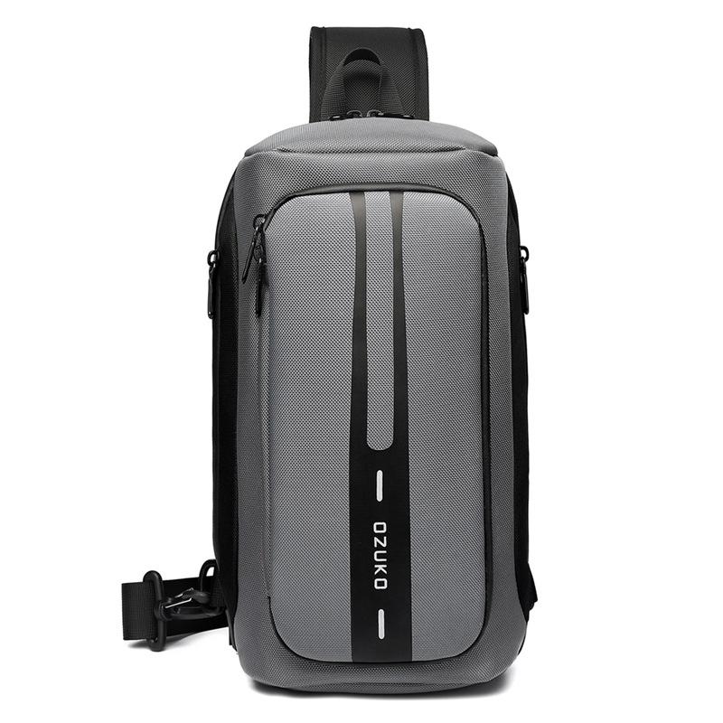 Waterproof Men Business Chest Bag With Usb Charging Port Anti Theft Shoulder Messenger Bag - Dark Grey 3