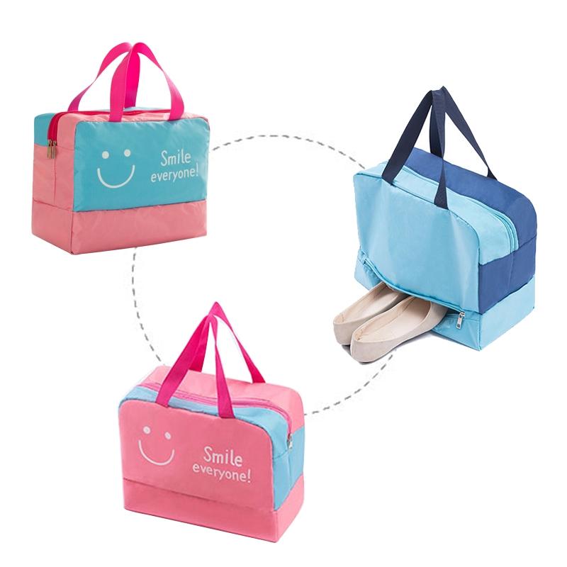 Travel Bag - Waterproof Oxford Cloth - Blue Smiley Face 7