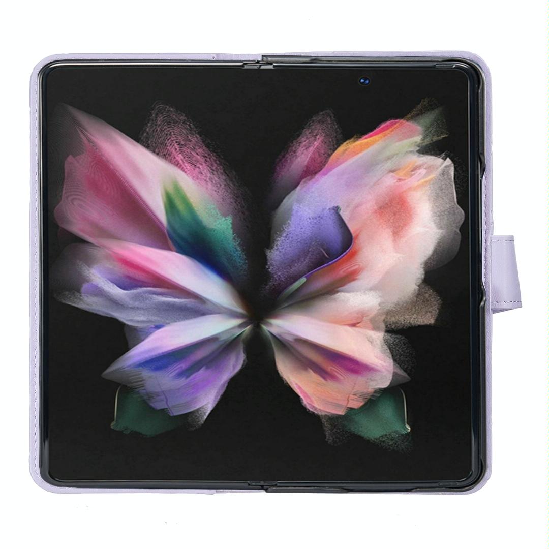 For Samsung Galaxy Z Fold4 5G Samsung Fold 4 Diamond Lattice Wallet Case - Sleek And Stylish - Pink 10