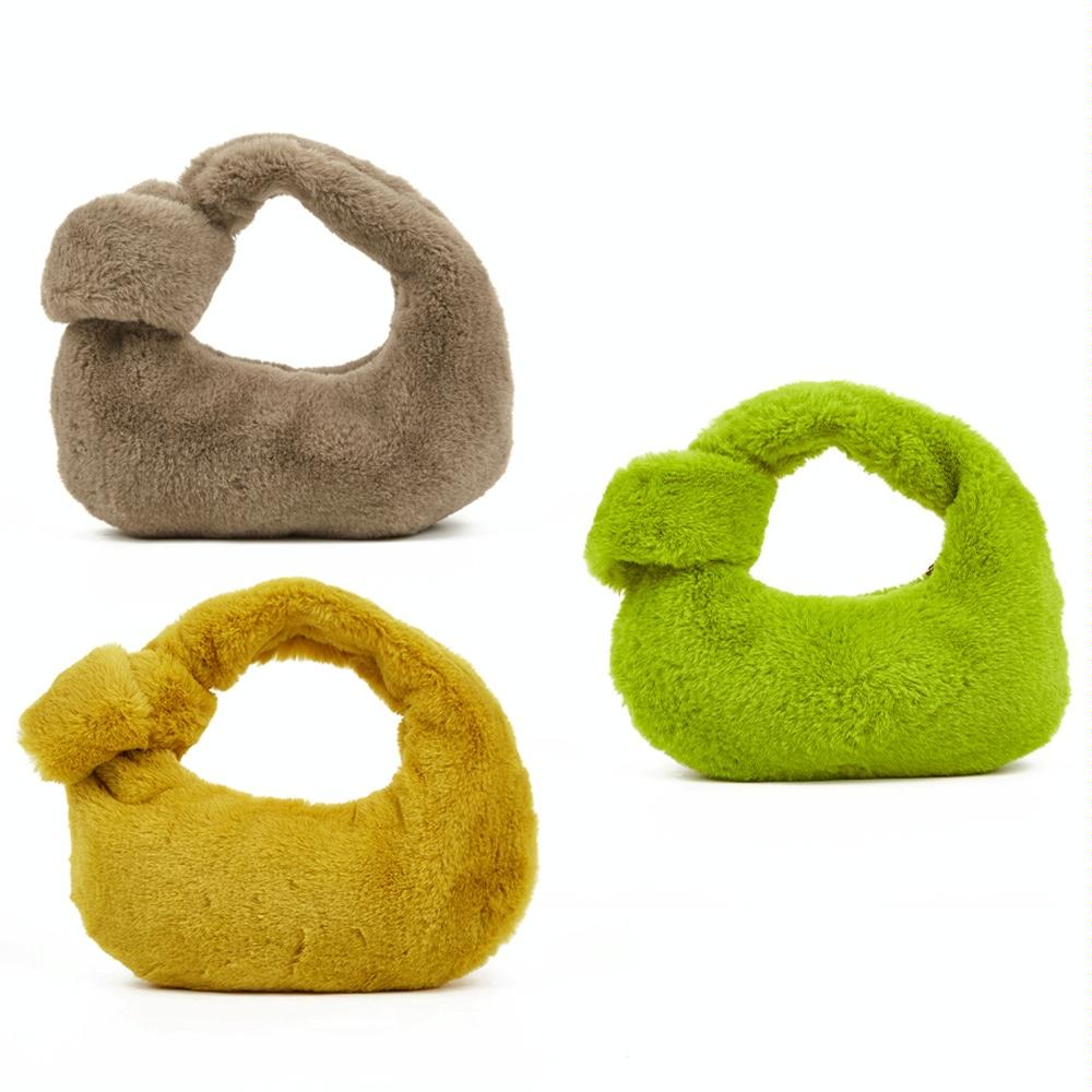Plush Rabbit Fleece Tote with Knotted Handles - Ginger 4