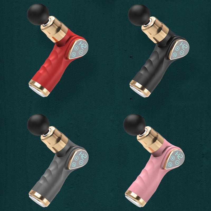 Compact Lcd Muscle Massager With Mini Fascia Gun - Pink 3