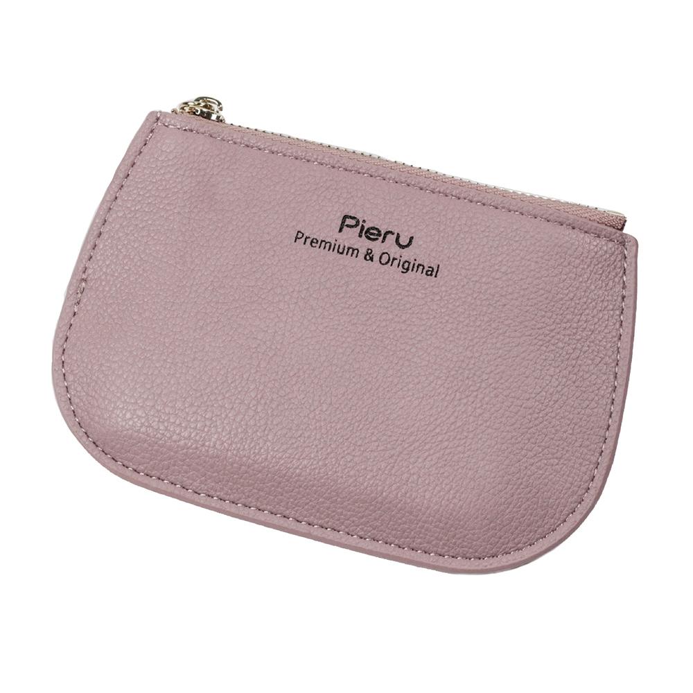 Ultra Thin Zippered Mini Wallet For Women Compact Coin Purse - Pink 12