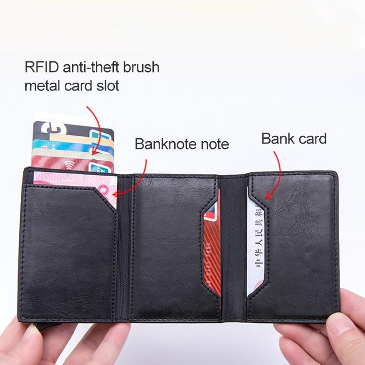 Aluminum Rfid Card Holder with Automatic Pop-up Function - Blue 10