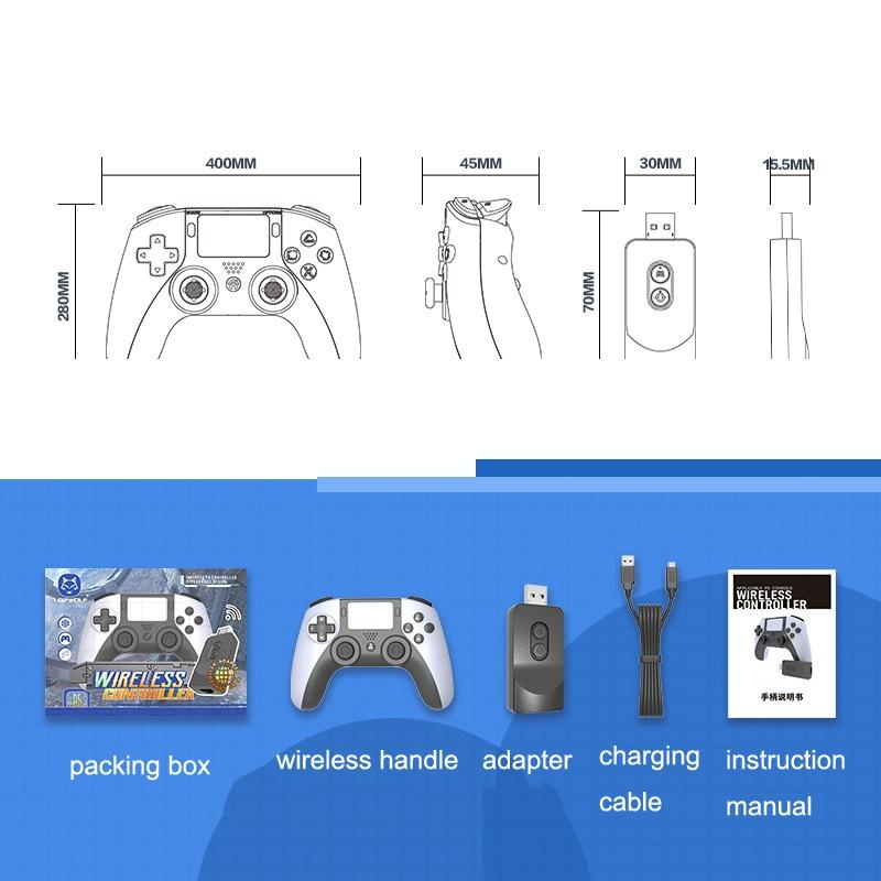 Wireless Bluetooth Game Controller for Ps5 / Ps4 / Pc - Black + Red 7