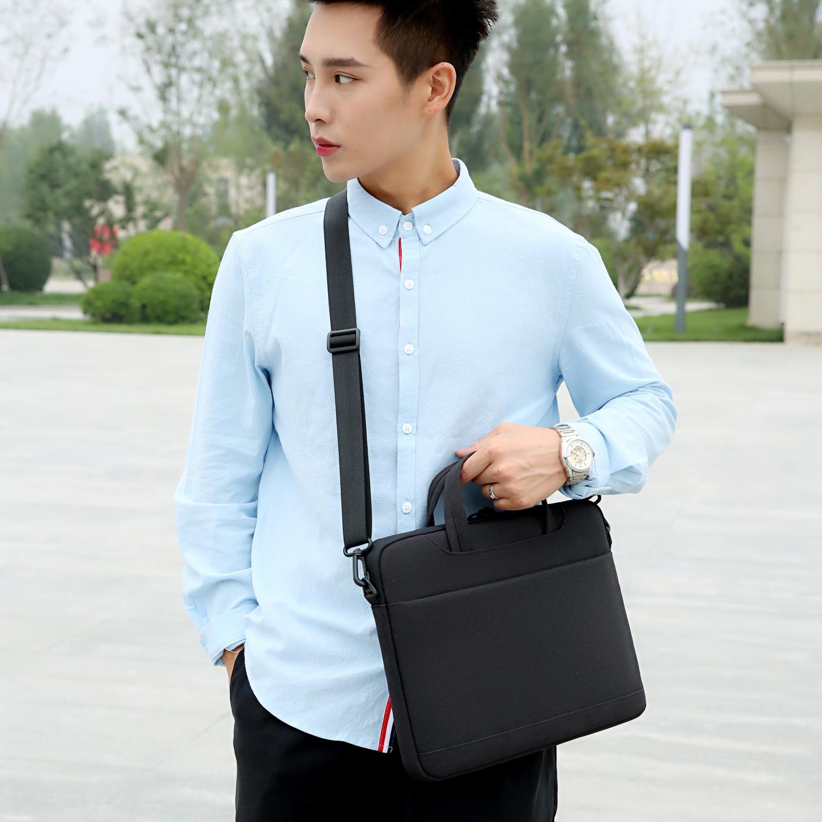 Versatile Laptop Shoulder Bag - Single Strap - Light Blue 5
