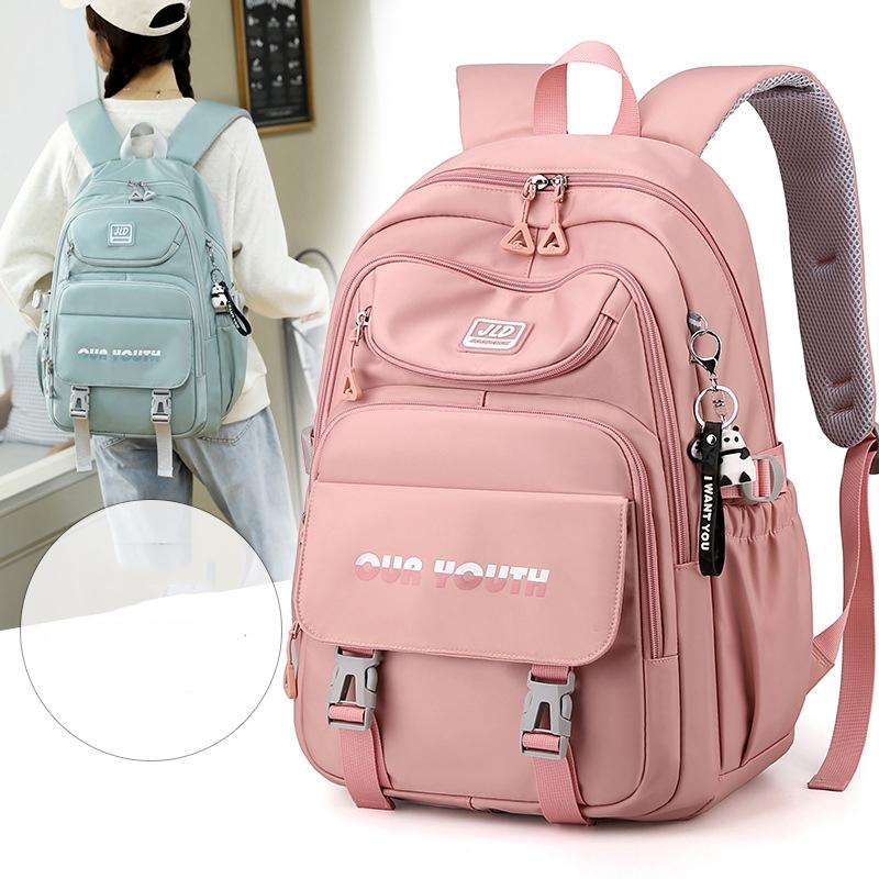 Teen Girls' Anti-theft College Backpack - Secure & Stylish - Soft Pink 3