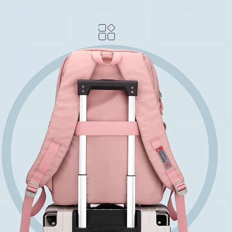 Teen Girls' Anti-theft College Backpack - Secure & Stylish - Soft Pink 8