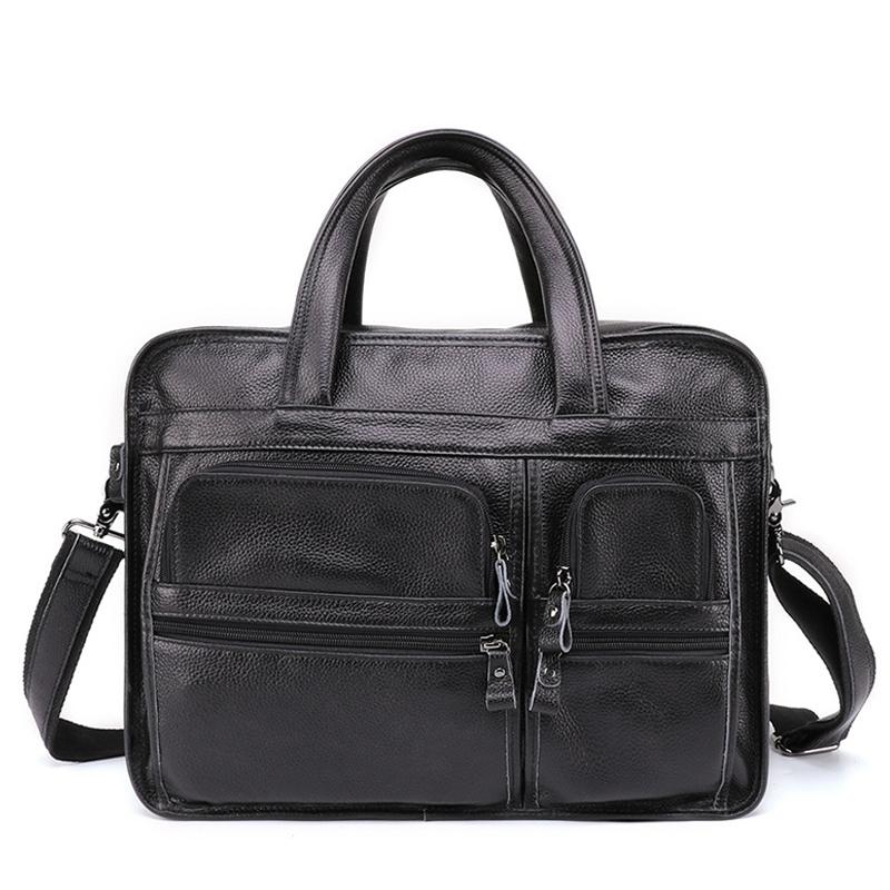 Men 15.6 Inch Business Handbag Casual Singer Shoulder Messenger Bag - Black