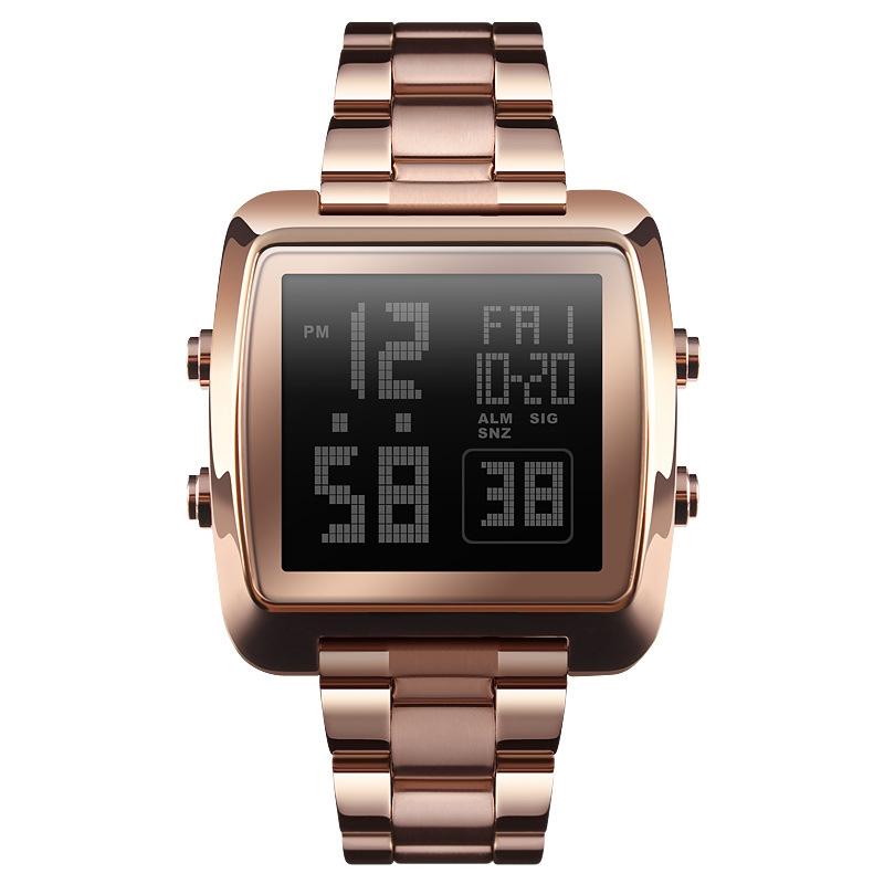 Vintage Gold Steel Square Watch - Waterproof & Luminous - Gold 10