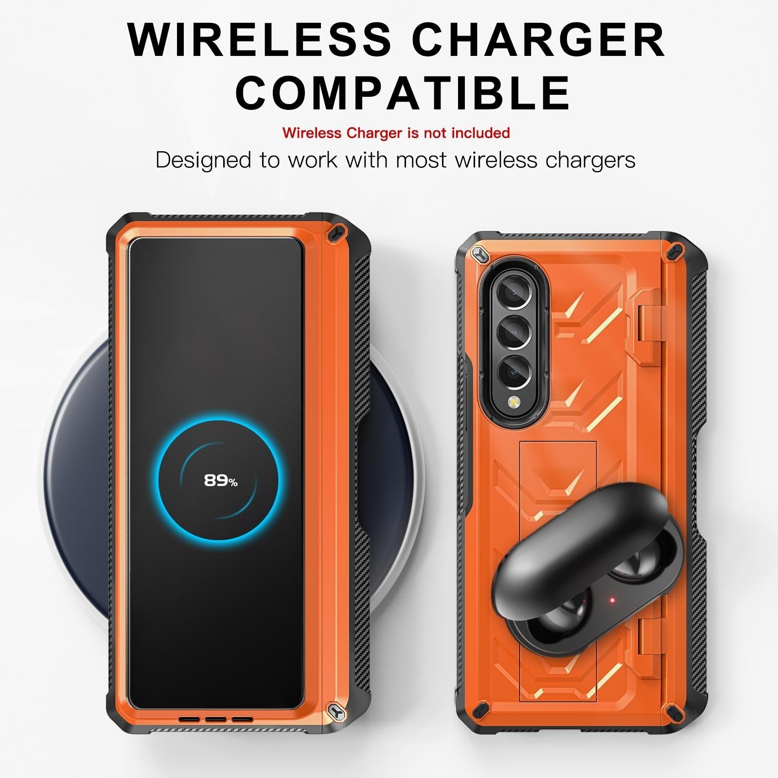 For Samsung Galaxy Z Fold4 5G Foldable Shockproof Phone Case - Orange 4