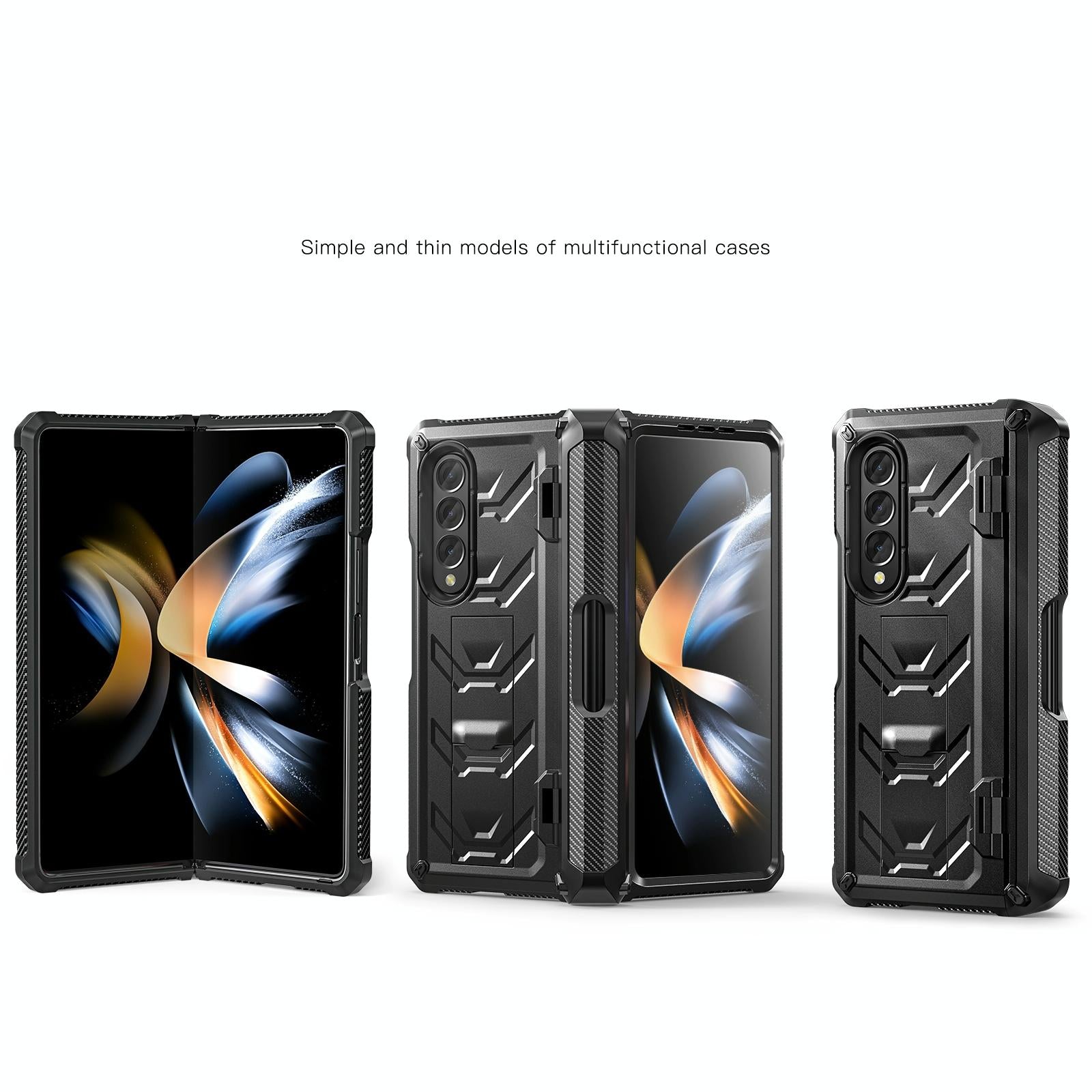 For Samsung Galaxy Z Fold4 5G Foldable Shockproof Phone Case - Orange 9