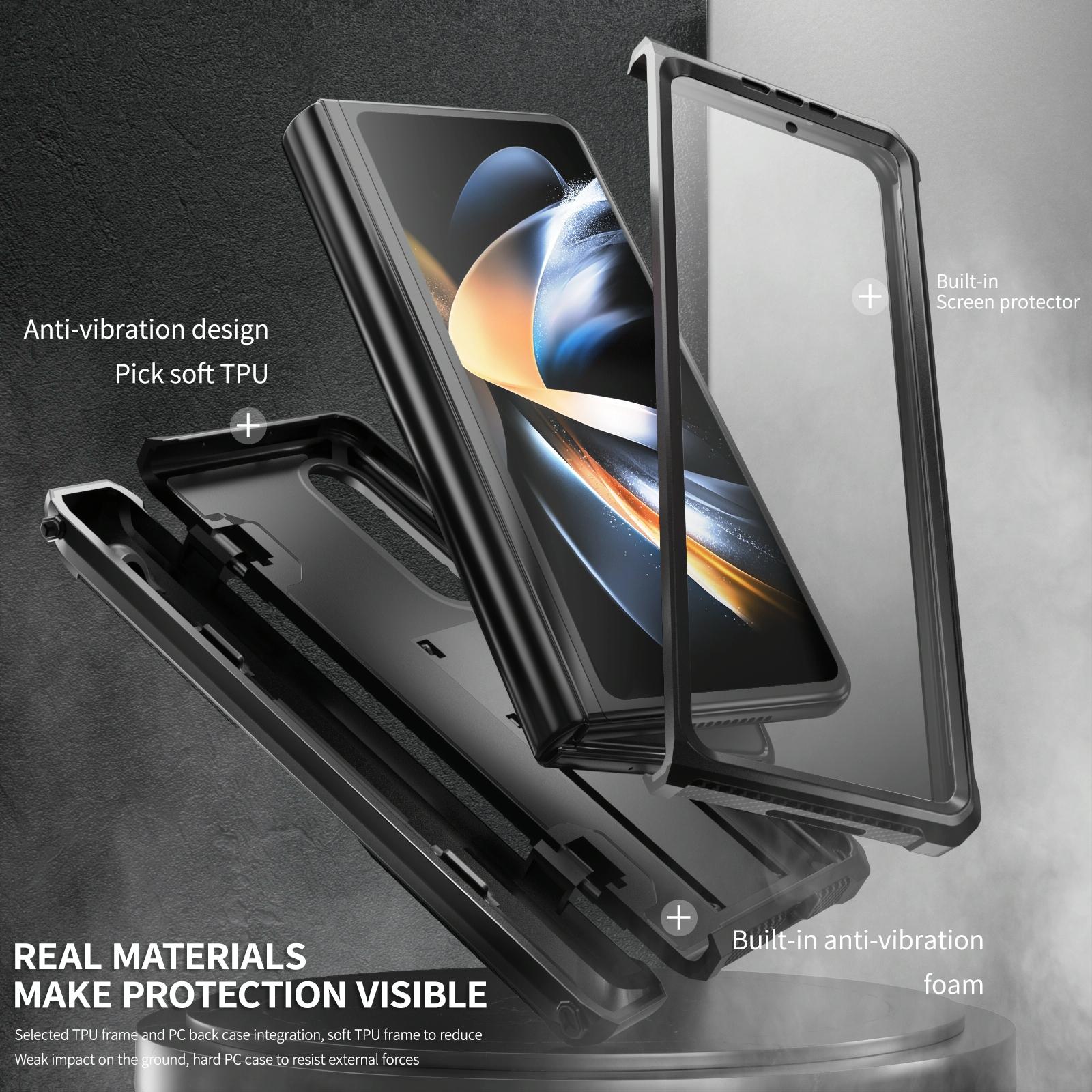 For Samsung Galaxy Z Fold4 5G Foldable Shockproof Phone Case - Orange 12