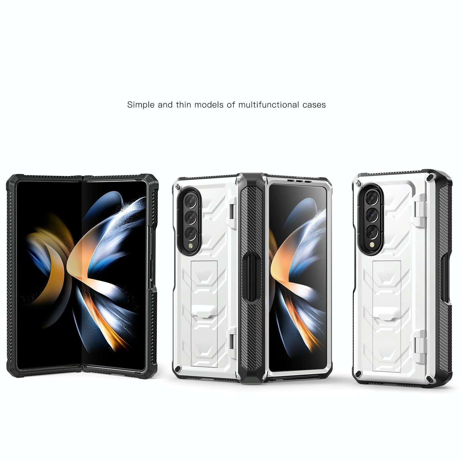 For Samsung Galaxy Z Fold4 5G Foldable Shockproof Phone Case - Orange 15