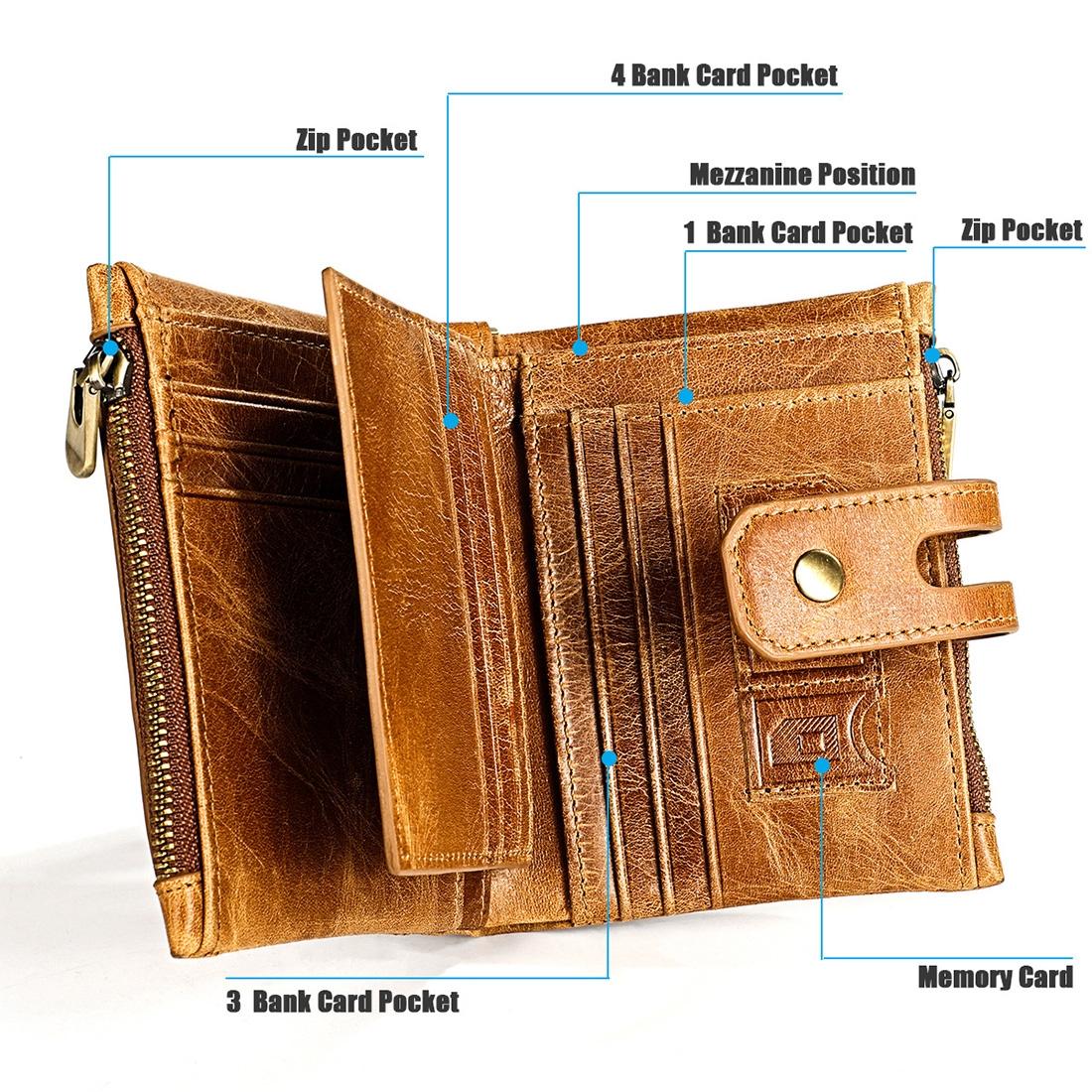Men Rfid Leather Wallet with Card Slots - Red 8