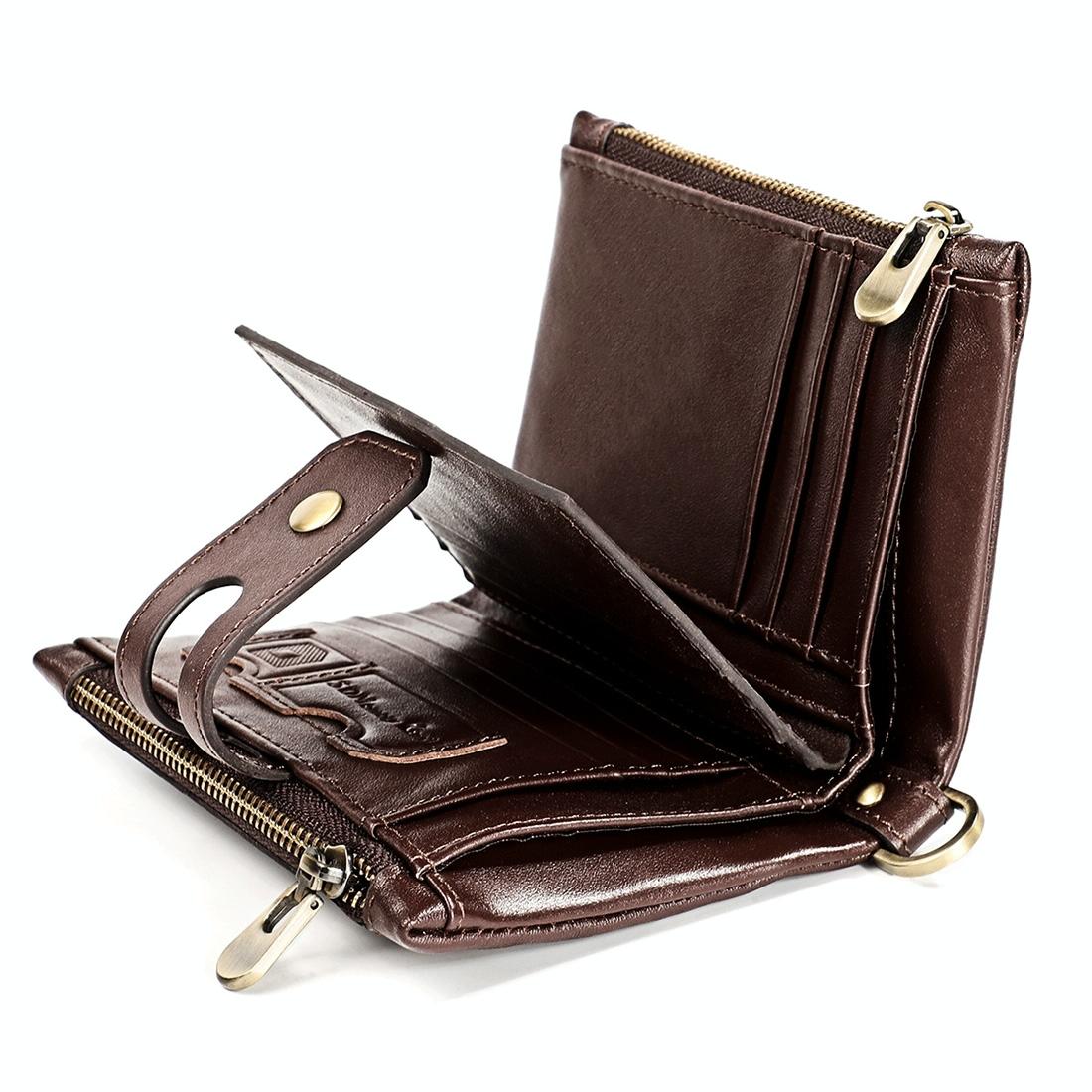 Men Rfid Leather Wallet with Card Slots - Red 14