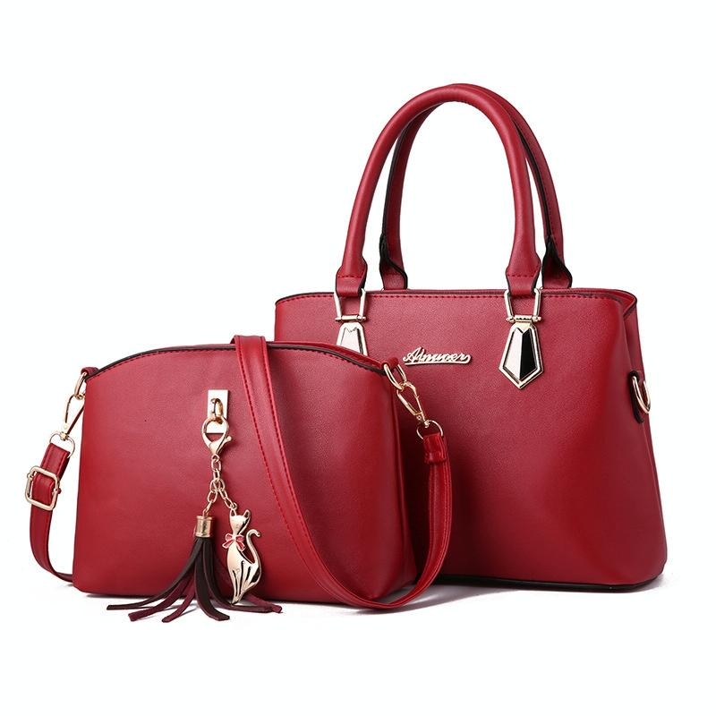 Women 2-in-1 Casual Messenger Bag - Large Capacity - Black 10