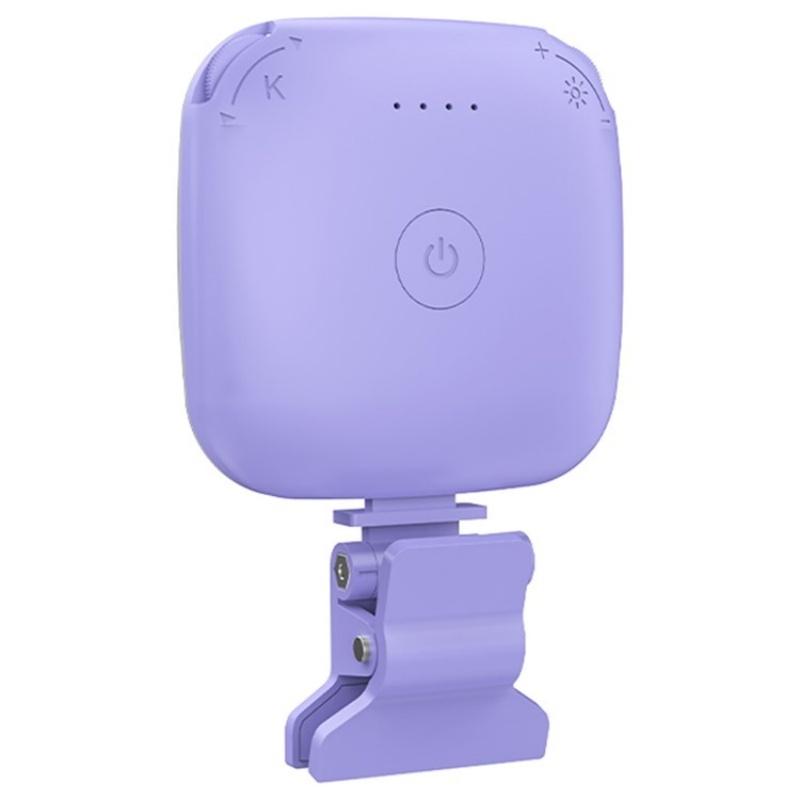 Portable Mini Clip-on Led Fill Light for Video Conferencing and Live Streaming - Purple 10