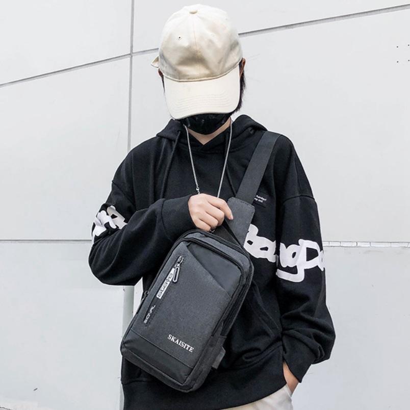 Men Crossbody Bag For Outdoor Sports Leisure - 1-Black 7