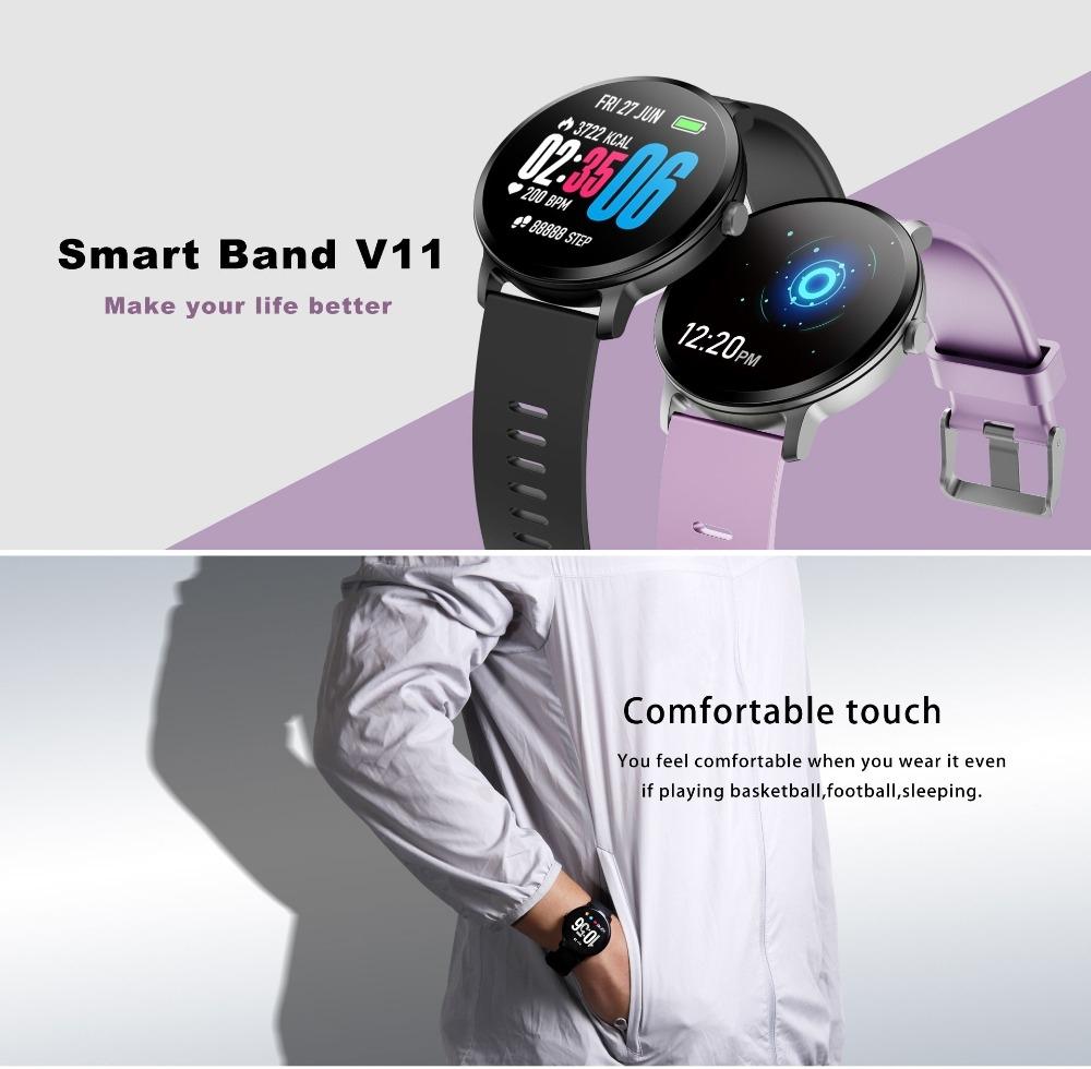 Real-Time Heart Rate Blood Pressure Monitor Multi-Sport Mode Breathing Light Smart Watch For Android Ios Phone Pink Silicone 10