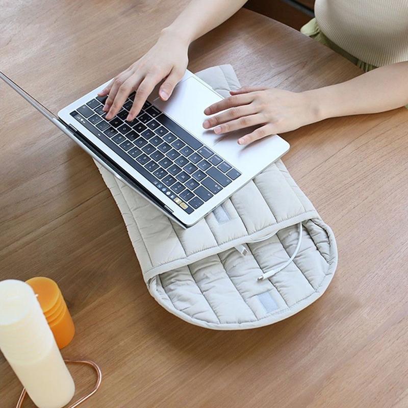 Lightweight Cotton Embroidery Inner Bag for Protection - Gray White - 9.7-11 Inch 7