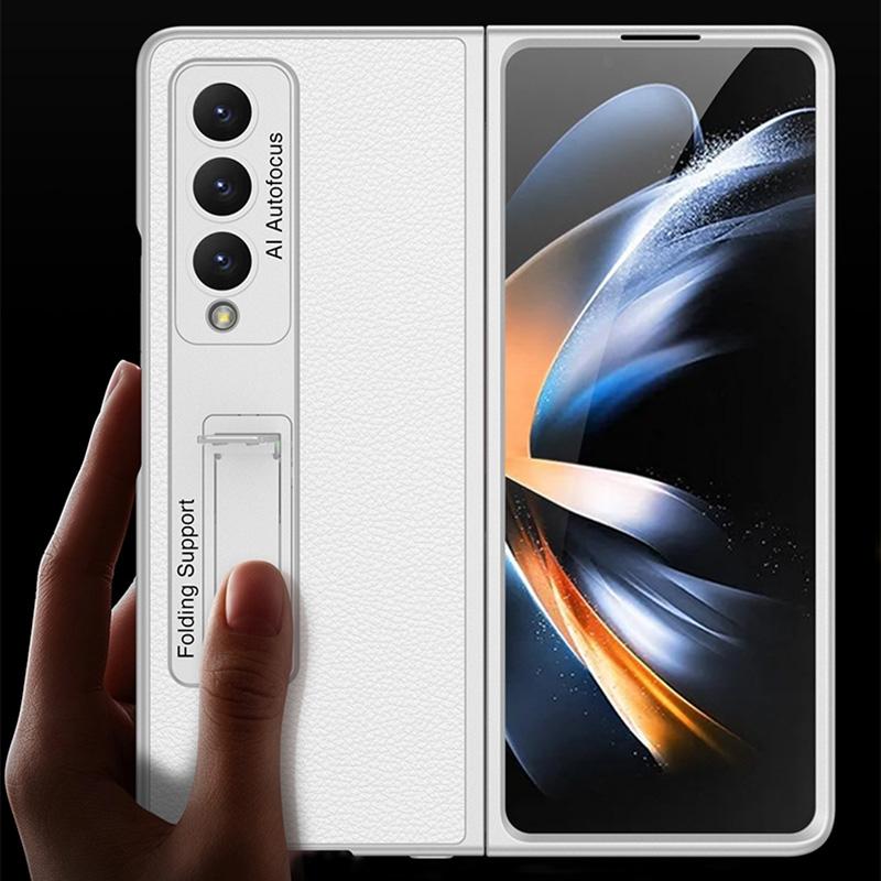 For Samsung Galaxy Z Fold4 5G Leather Case With Stand - Ultra Thin - Carbon Fiber Texture 7