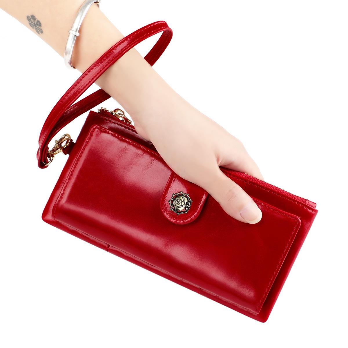 Women Vintage Leather Rfid Wallet - Purple 7