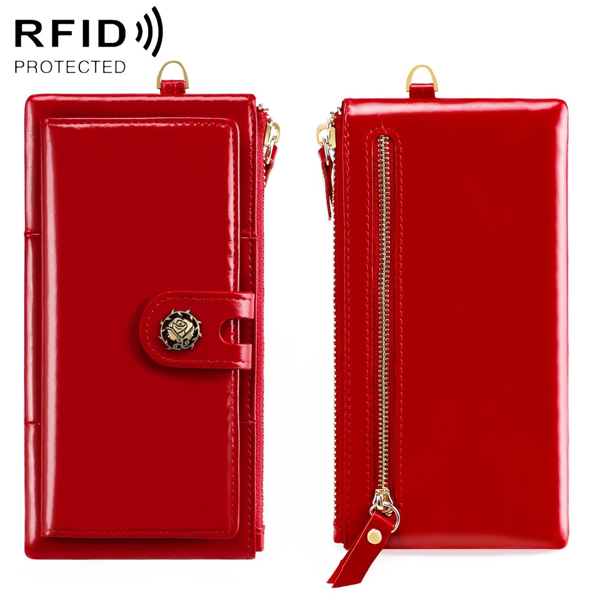 Women Vintage Leather Rfid Wallet - Purple 9