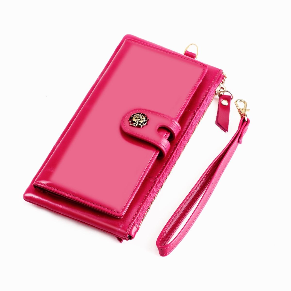 Women Vintage Leather Rfid Wallet - Purple 14