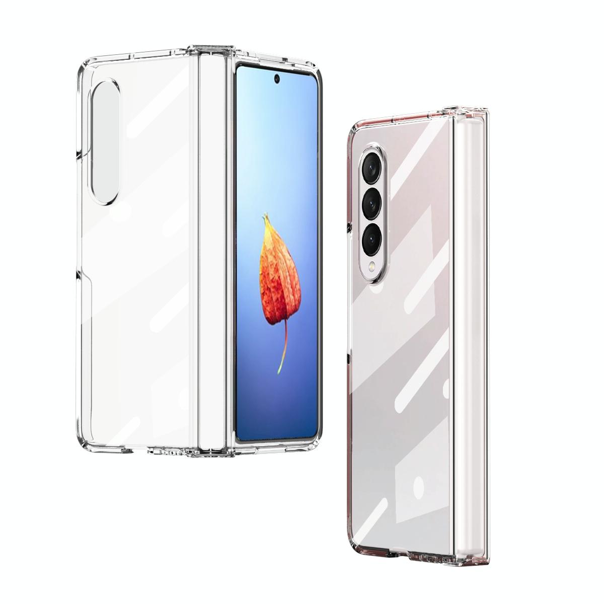 For Samsung Galaxy Z Fold4 5G Samsung Fold 4 Full Body Hinge Case - Electroplated - Silver 7