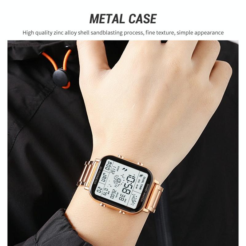 1888 Men Multifunctional Waterproof Digital Watch - Stainless Steel 30m - Silver 6