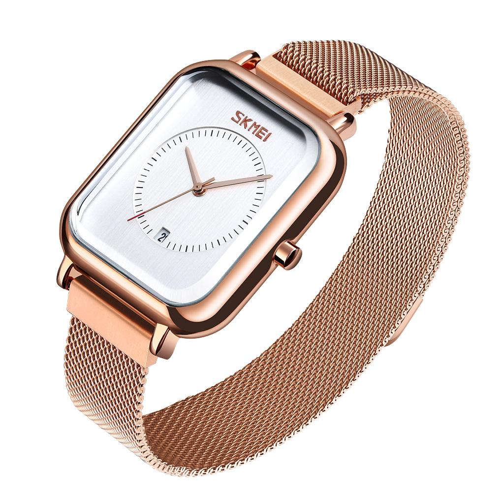 Unisex Magnetic Buckle Mesh Belt Quartz Watch - Silver White 9